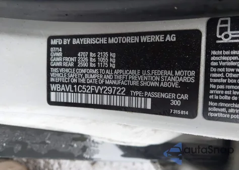 2015 BMW X1 xDrive28I z USA, uszkodzony, nr VIN WBAVL1C52FVY29722